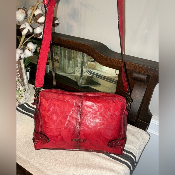 NWOT Frye Leather Cameron Crossbody Clutch Bag Burnt Red Hangtag MSRP $398 - Picture 6 of 16